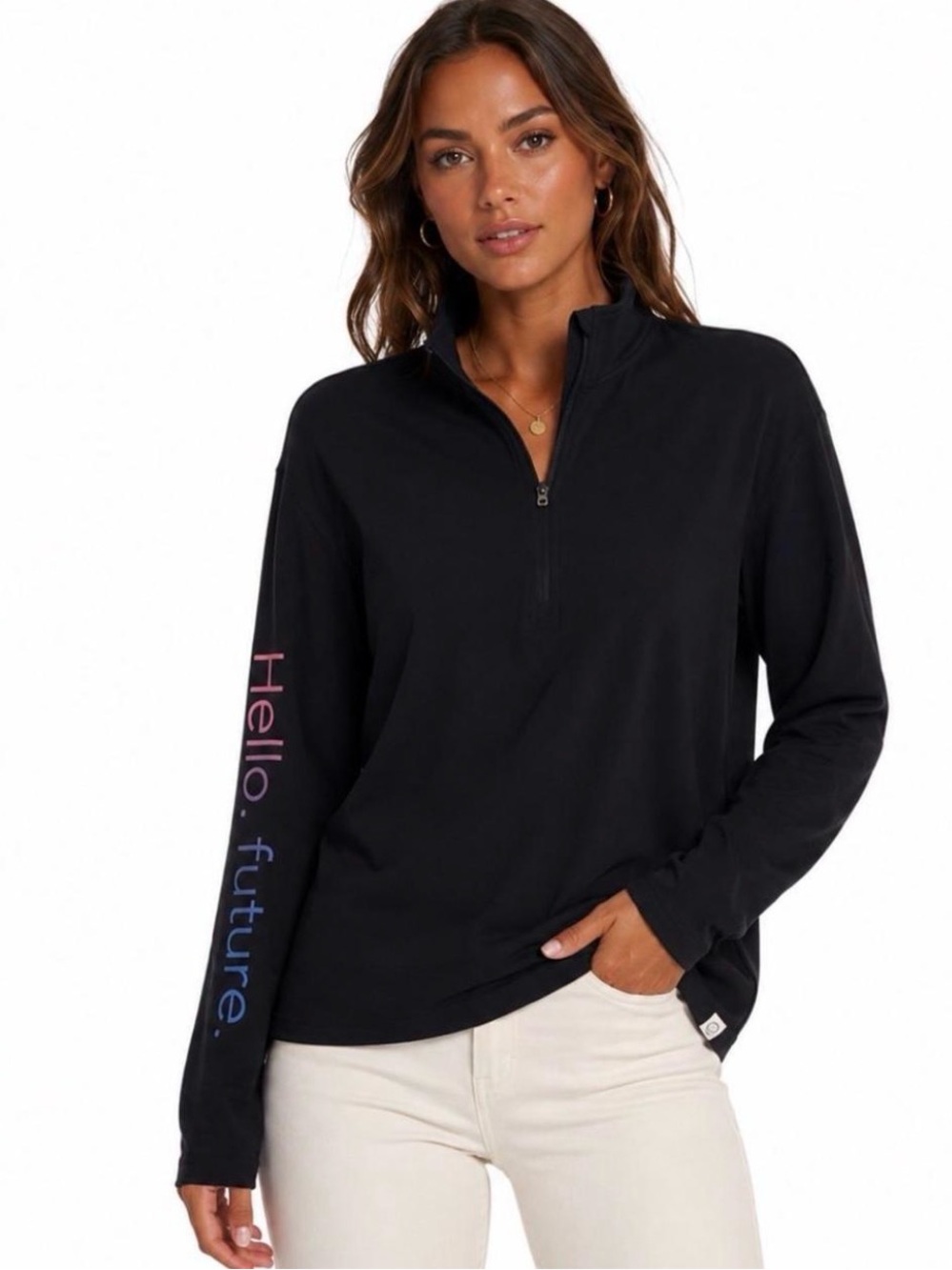 MARINE LAYER WEEKEND SPORT “HELLO. FUTURE.” QUARTER ZIP — XL